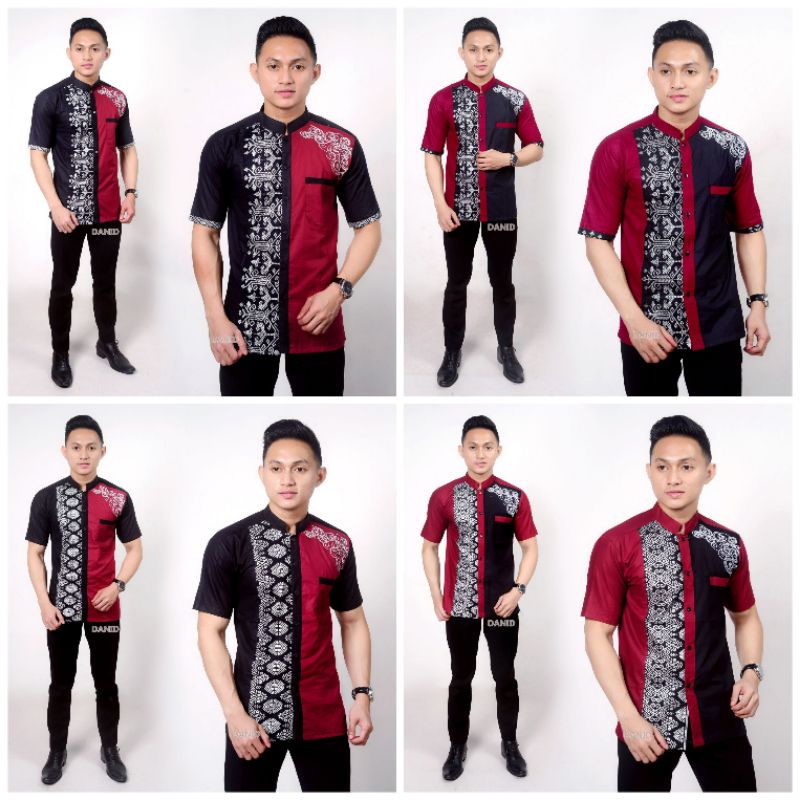 Koko Kombinasi Kemeja Batik Kombinasi Kemeja Pria Kombinasi Batik Lengan Pendek