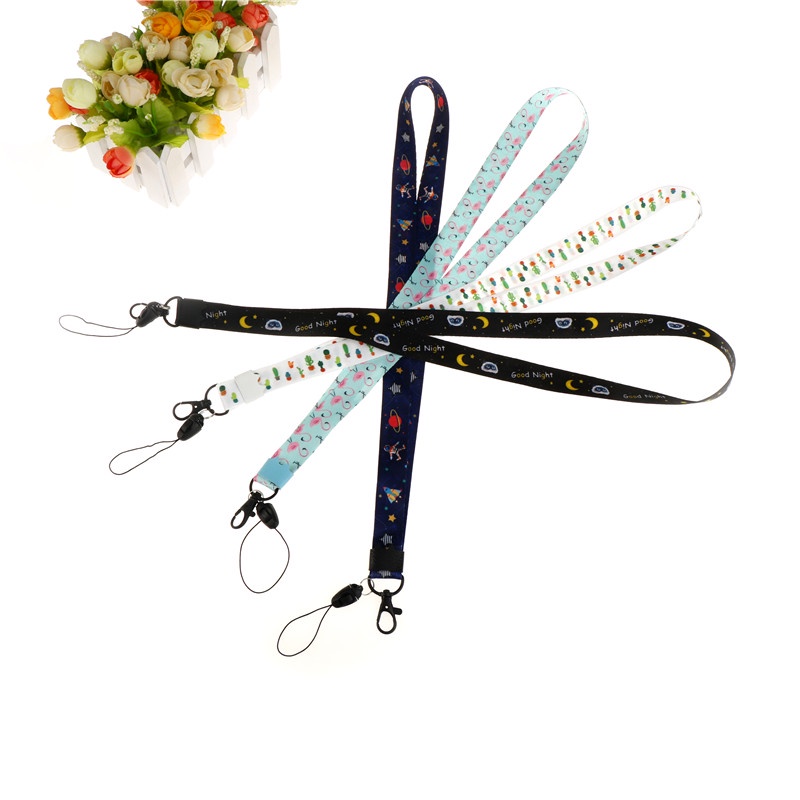 {LUCKID}long cactus flamingo detachable mobile phone card neck hanging lanyard straps rope band