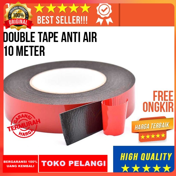 

DOBELTIP WATERPROOF 10METER 3M DOUBEL TIPE KAYU BESI PLASTIK LENGKET DOUBLE TAPE DOBEL TIP PEREKAT