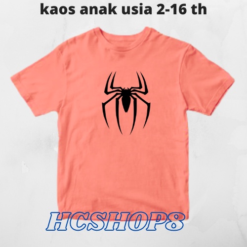 Kaos Anak Ideal Spiderman Usia 2-16th Unisex Cowok Cewek Kaos Oblong Anak Pakaian Anak Laki Laki Perempuan