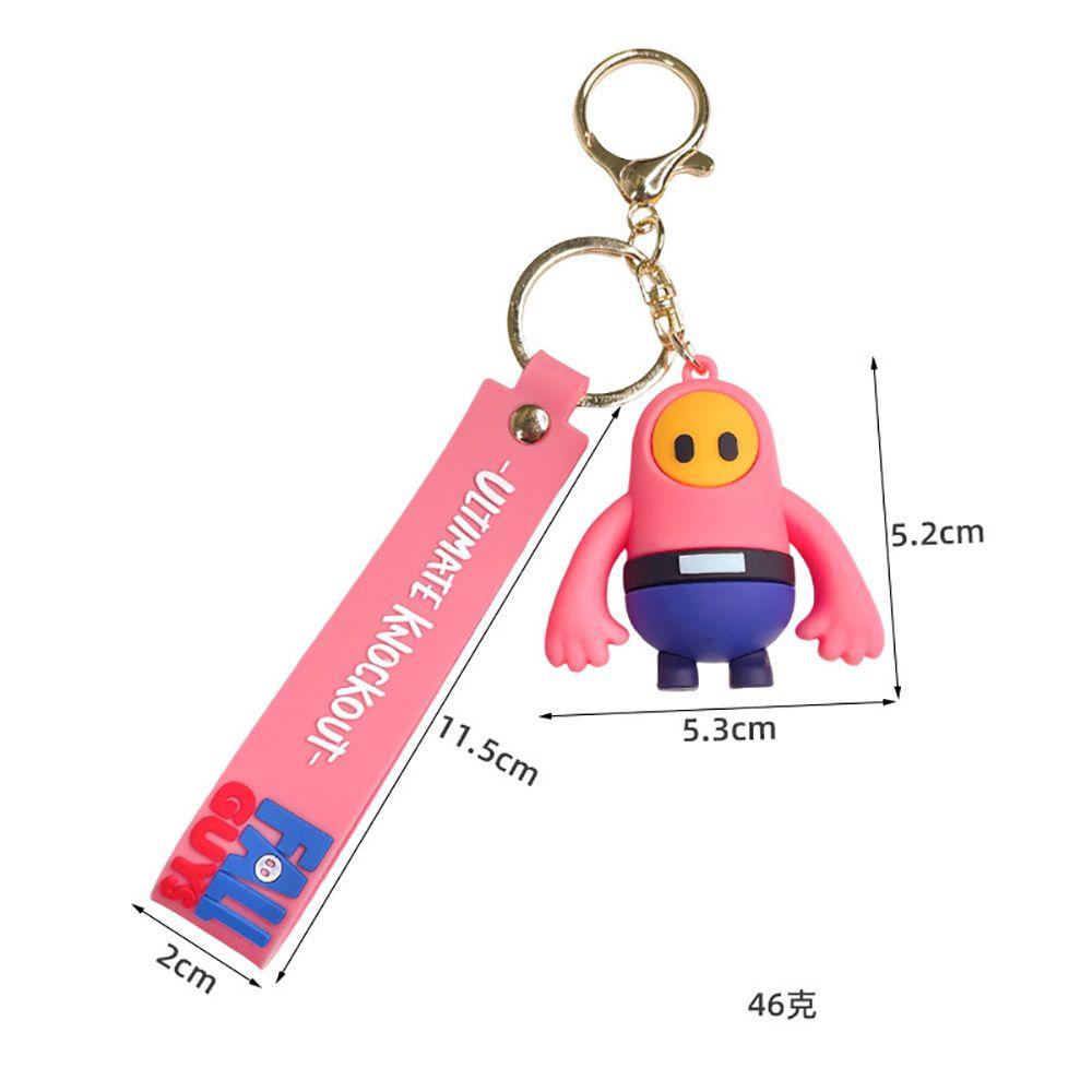 Needway Kartun Gantungan Kunci Kreatif Pria Kawaii Hadiah Jatuh Cowok Silikon Kunci Mobil Tergantung Game Figure Key Lanyard