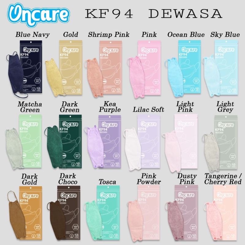 MASKER KF94 KOREA PREMIUM ONCARE WARNA ISI 10 PCS