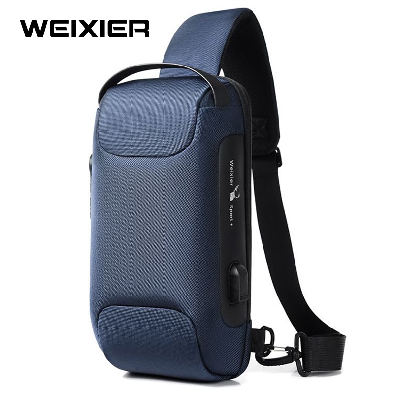 WEIXIER 9530 Tas Selempang Pria Shoulder Bag USB Port Anti Maling WK-SBY