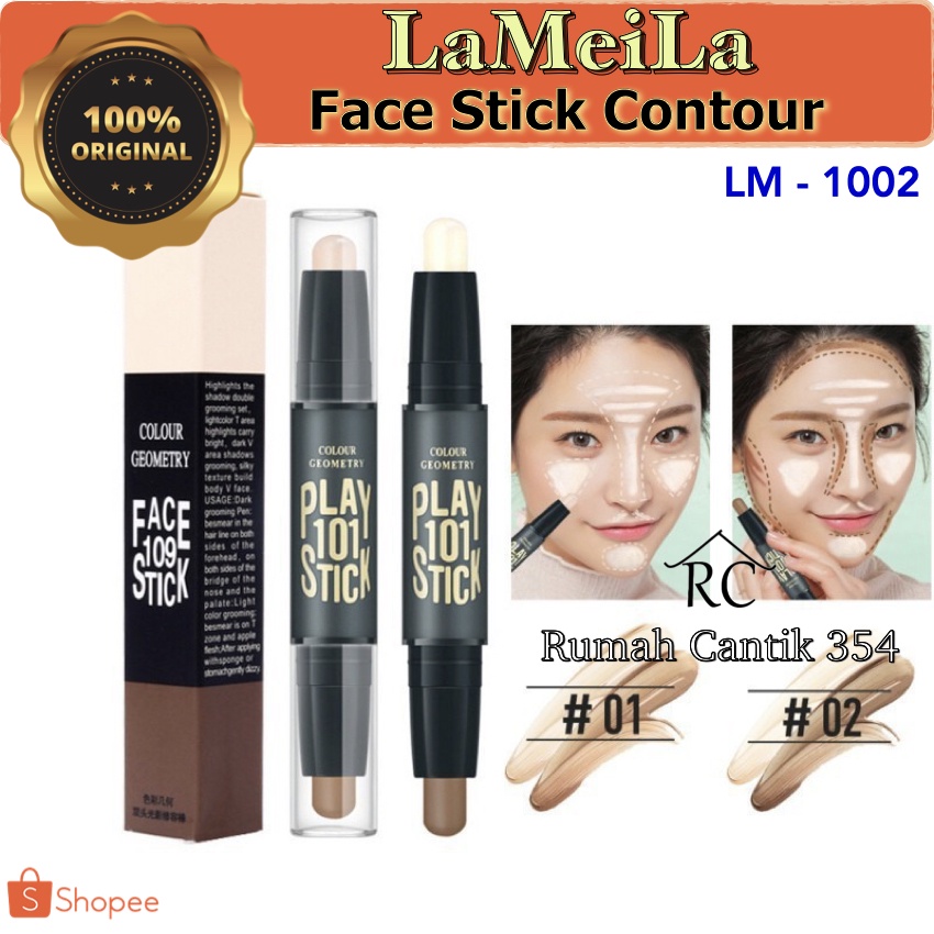 LAMEILA Play Stick Contour 109 Colour Geometry Rumah Cantik 354 Lameila Contour Stick Bronzer Highlighter Original Import Berkualitas LM-1002 / LM1002 / LM 1002