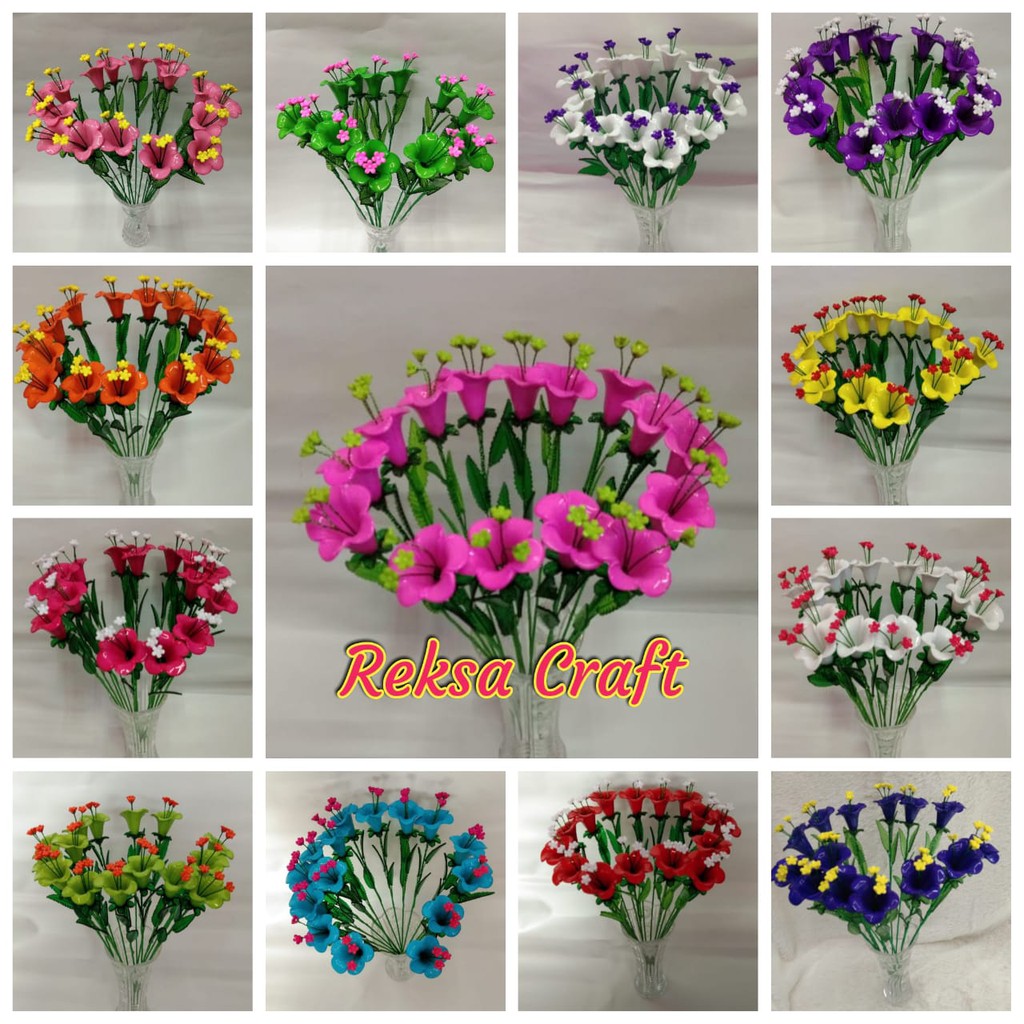 BUNGA LILI AKRILIK MOTE MANIK HARGA PERTANGKAI UNTUK HIAS DEKORASI MEJA RUANG TAMU DAN BUNGA SUDUT.