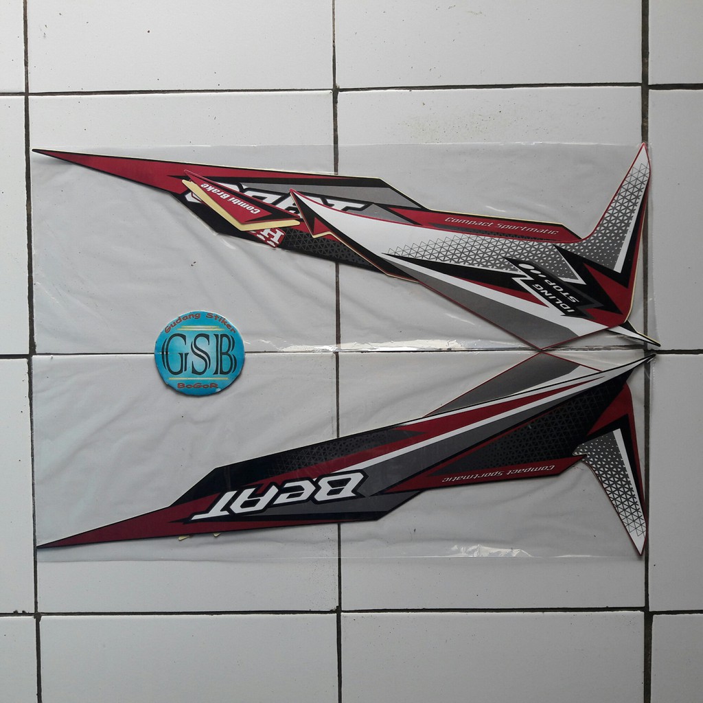 Striping Stiker Motor Honda Beat Fi Iss 2018 Hitam Pink Shopee