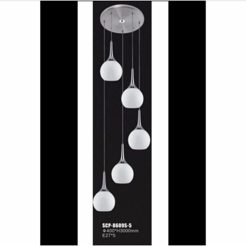 Lampu Hias Gantung Minimalis Dekorasi Tangga 8608S-5 Tinggi 3meter