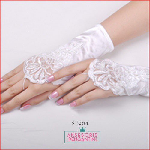 [SIAP KIRIM] SARUNG TANGAN RENDA WEDDING GLOVES AKSESORIS PENGANTIN BRIDAL STS014