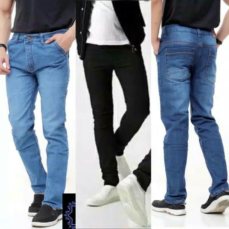 Celana Jeans Pria panjang Skinny Slim Fit  Pensil Panjang Melar