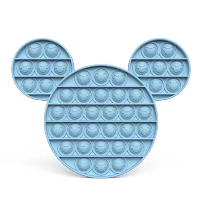 Pop It PREMIUM Fidget Toy Stress Reliever Pop It Kitty Dino Unicorn Mickey Kepiting Octopus Lobster Kupu PART 1-Mickey Biru