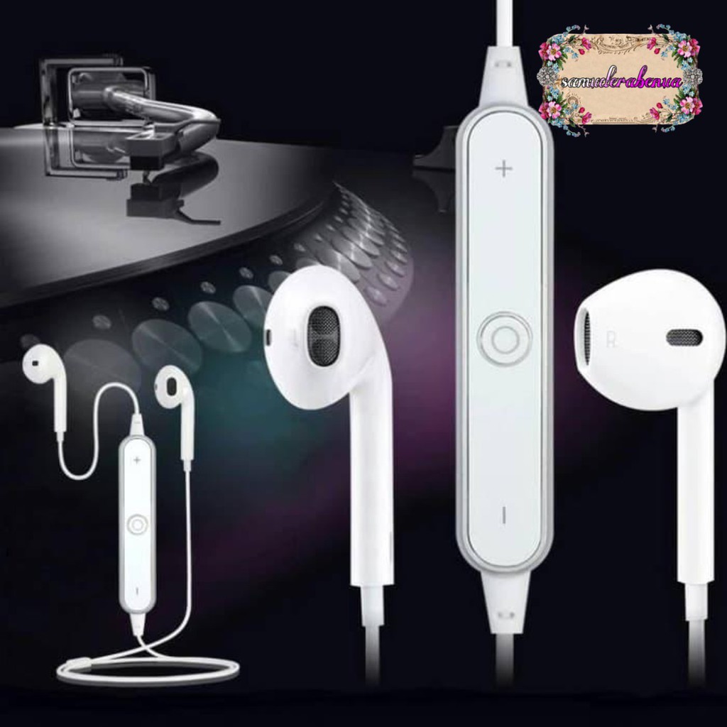 S6 Headset Headsfree Hf Bluetooh Tali Sport Super Bass Wireless Earphone SB1543