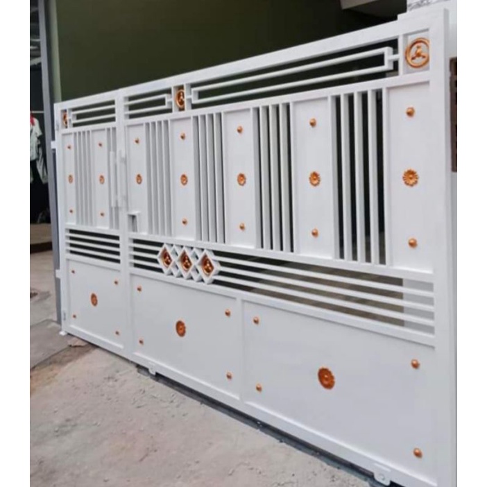 pagar gerbang besi minimalis + aksesoris