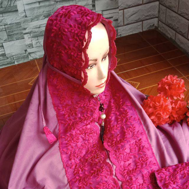 Mukena lajuran Renda ( bordir tempel)