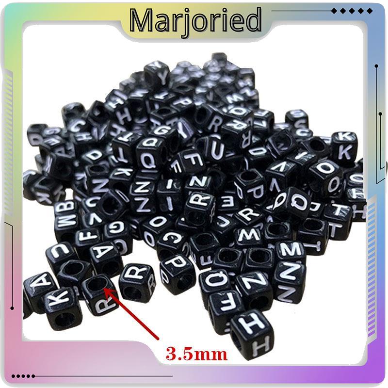 100 Pcs/pack Diy Hip-Hop Punk Hitam Gelang Persegi Manik-manik Aksesoris Fashion-MJD