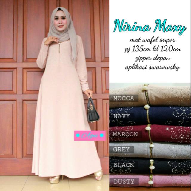 Baju long dress Nirina maxi