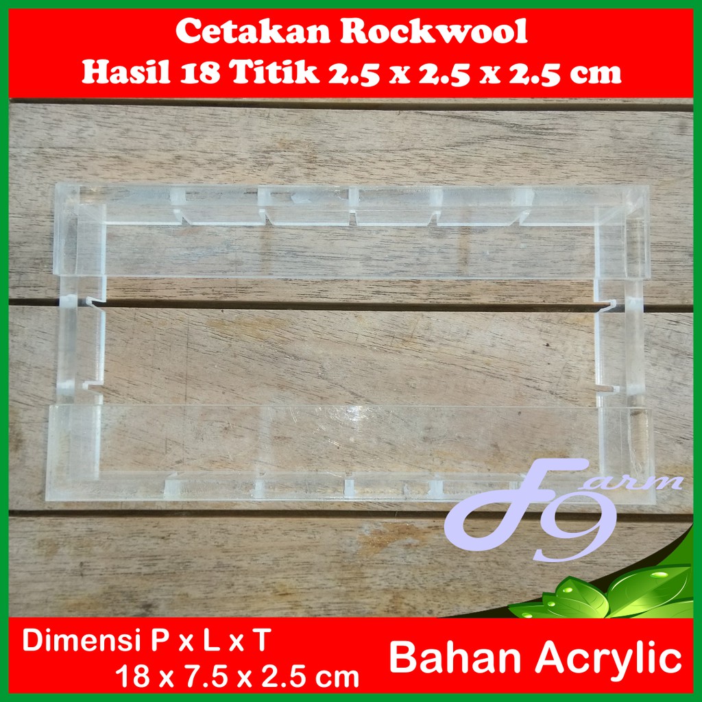 Cetakan Rockwool Media Tanam Hidroponik 18 titik - 18 Kotak