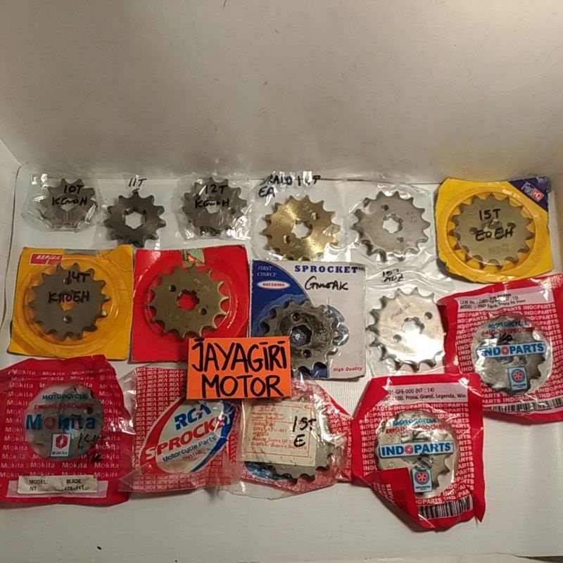 Gear Depan Grand Supra X Fit New Karisma Legenda Win Prima KEV GF6 Blade Revo C100 10T 11T 12T 14T 15T 428 NF Honda Aspira  Gigi Tarik Sunstar Rantai Roda Chain Kit Chainkit Sprocket Gear Set Gearset Gir Girset Belakang Drive Komplit Front Rear Motor XX V