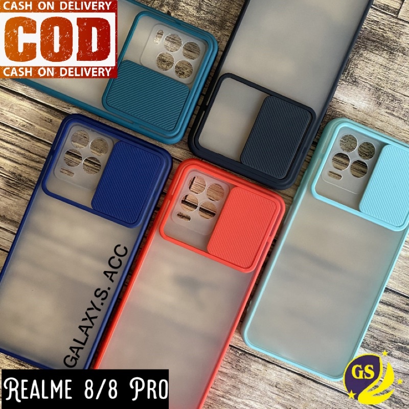 Realme 8i 8 Pro 5G REALME C35 C25S C25 C21 C20 C17 C15 7i 7 6 5 Pro 5 5i 5s Slide Case Protection Camera Pelindung Matte Candy Sliding Pelindung Kamera