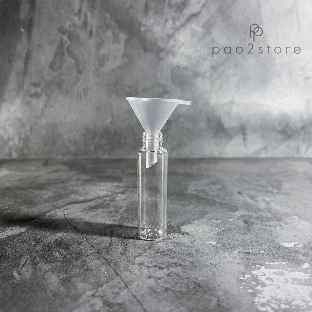 Corong Mini Plastik Transparan / Funnel untuk Essential Oil Botol Parfum Kecil