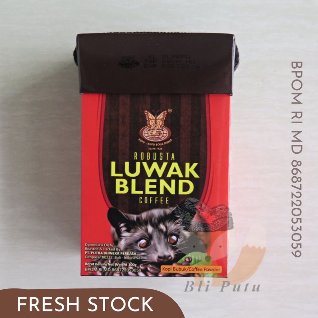 

Kopi Bali Luwak Blend Robusta Kupu Kupu Bola Dunia - 100gr