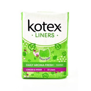 PEMBALUT PANTY LINER KOTEX DAILY AROMA FRESH GREEN TEA ISI 32 PADS LONG WIDE