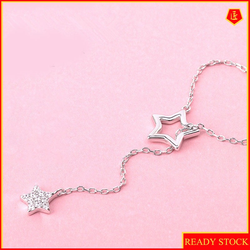 [Ready Stock]Diamond Star Crystal Pendant Women's Simple Elegant Graceful Necklace