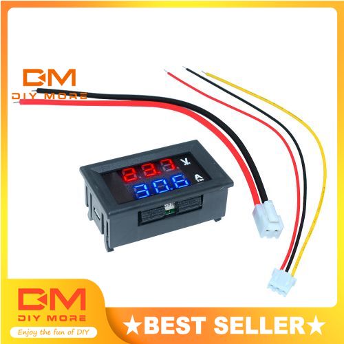 DIYMORE | COD | DC 100V 10A Voltmeter Ammeter Blue Red LED Dual Digital