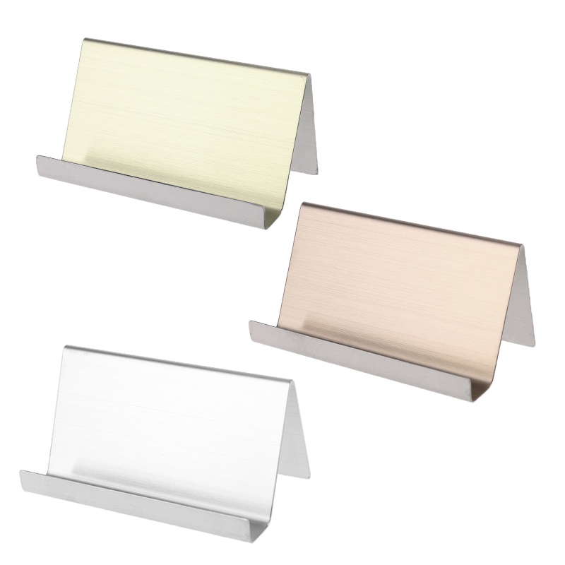 

(1sz4yh62ci) Stainless Steel Business Name Card Holder Display Stand Rack Desktop Table Organizer
