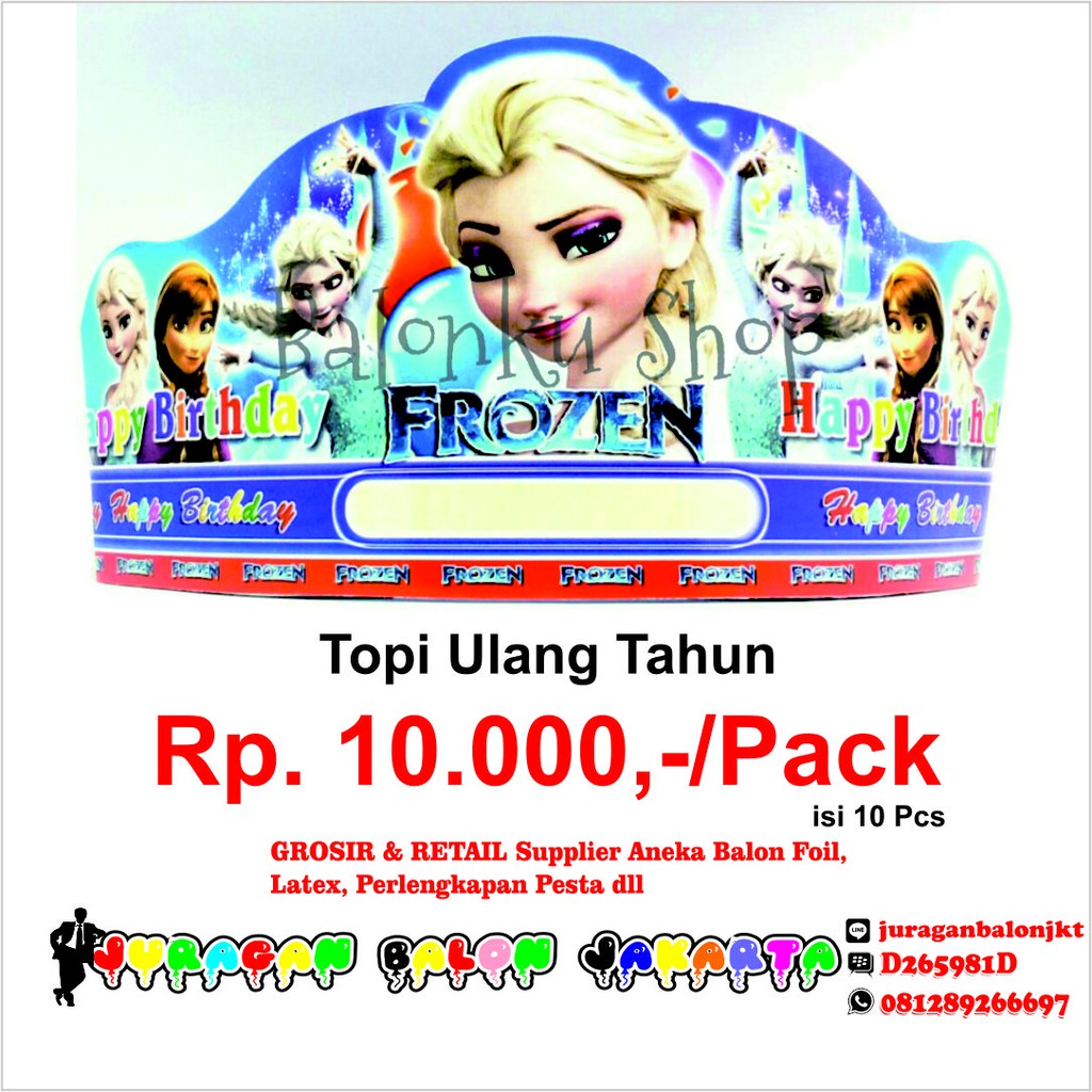 Topi Ultah Frozen