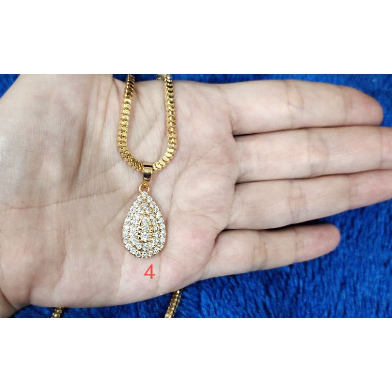 Fifi Fashion Kalung Liontin Model Helsa Perhiasan Lapis emas 28#