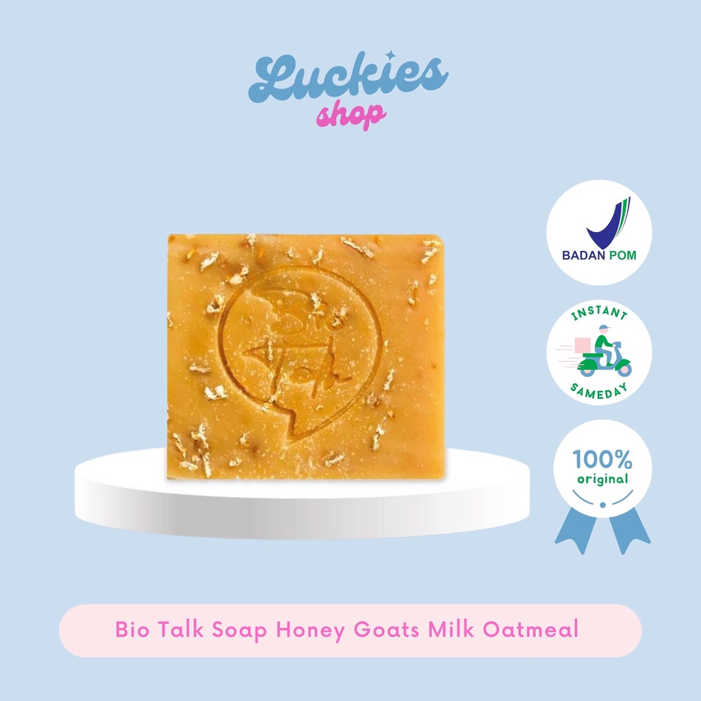 BPOM Bio Talk Herbal Handmade Soap Honey Goats Milk Oatmeal Kulit Kering/Sensitive/Eczema/Psoriasis BioTalk