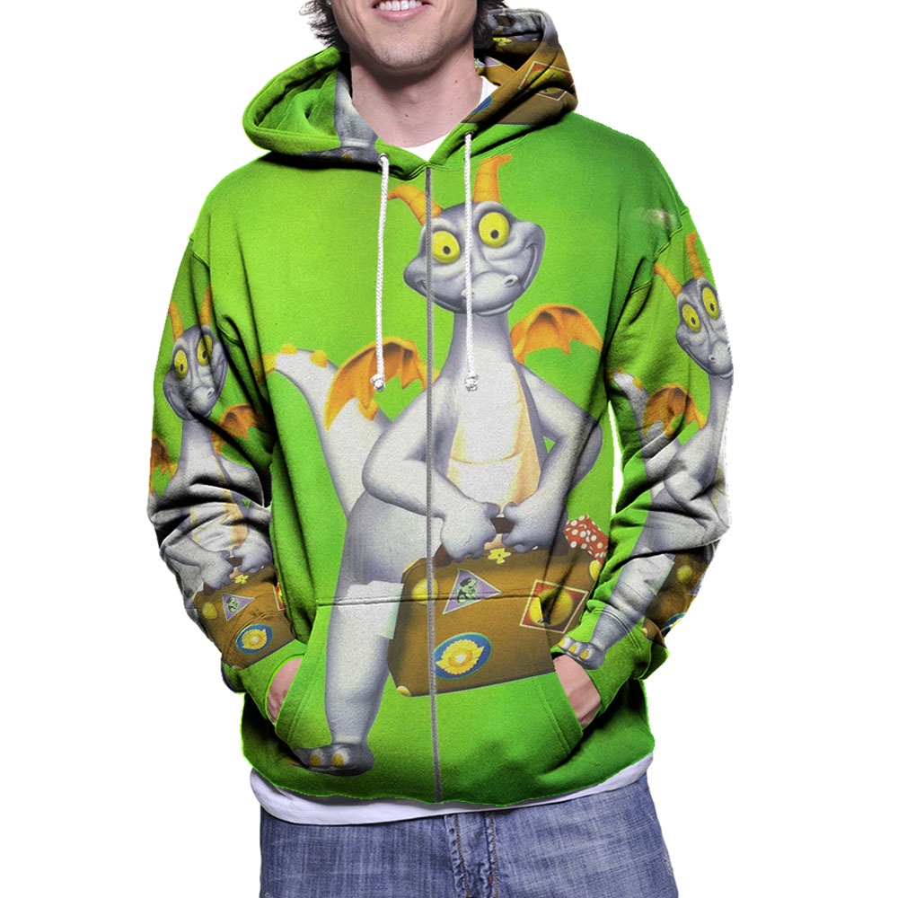 Jaket Hoodie Dragons Anime New Hoodie Zipper (Ritsleting) Hoodie Fullprint Bahan Polyester Jersey