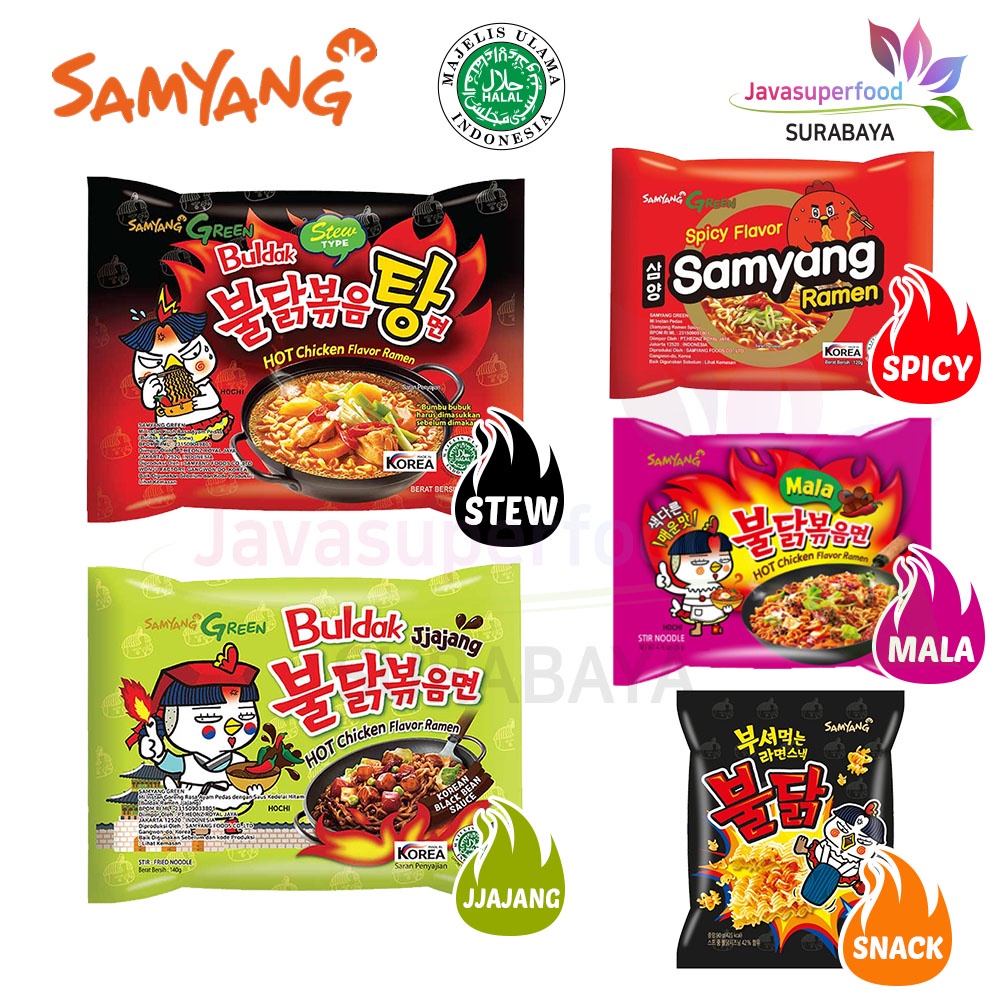

BPOM RI ML] SAMYANG Spicy Flavor / Mala / Jjajang / Stew / Snack Ramen Korea