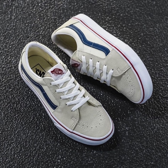 VANS SK8-LOW WHITE/NAVY CLASSIC ORIGINAL 100%