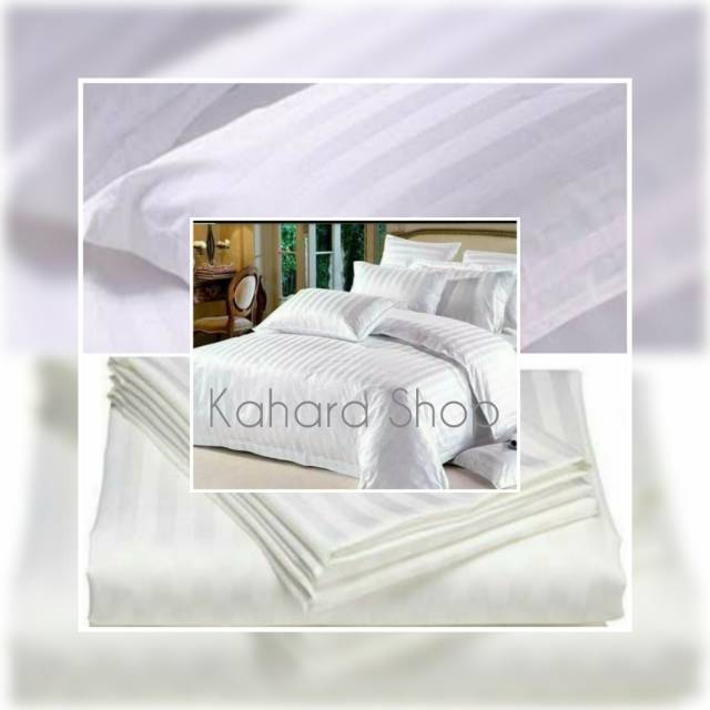 Cover Duvet Hotel Putih Salur / Sarung Duvet / Quilt Cover