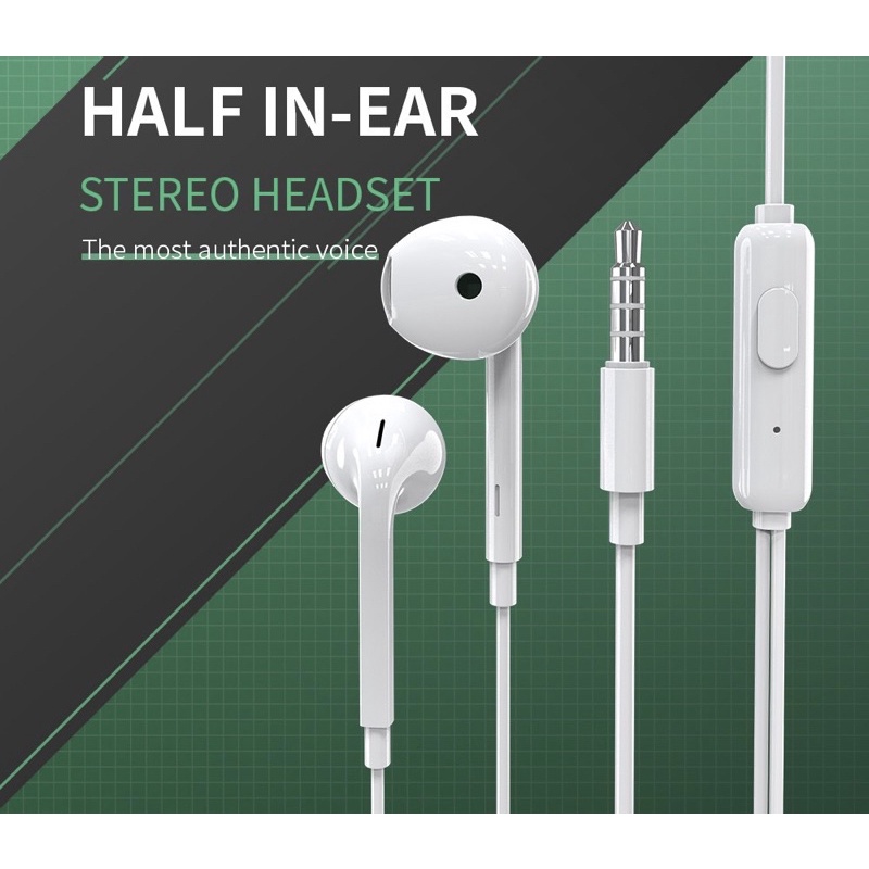 Headset Purebass Halo 2 Stereo Earphone Build-In Microphone Jack 3.5mm