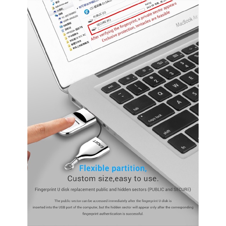 EAGET FU5 32GB - Fingerprint USB Flash Drive - Flash Disk Sidik Jari