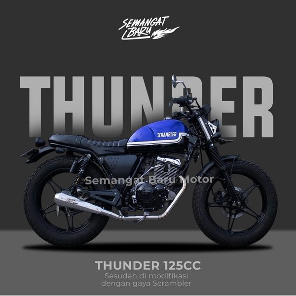 paket custom thunder 125 fullset yg pemasangannya harus ke bengkel karena harus ubah rangka dan tida