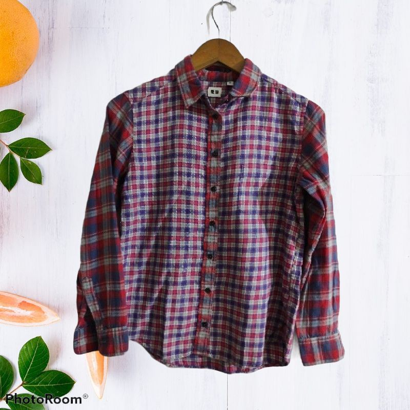 Flannel UNIQLO Second Original / Kemeja UNIQLO Cewek Second Original / Flannel UNIQLO Cewek Original