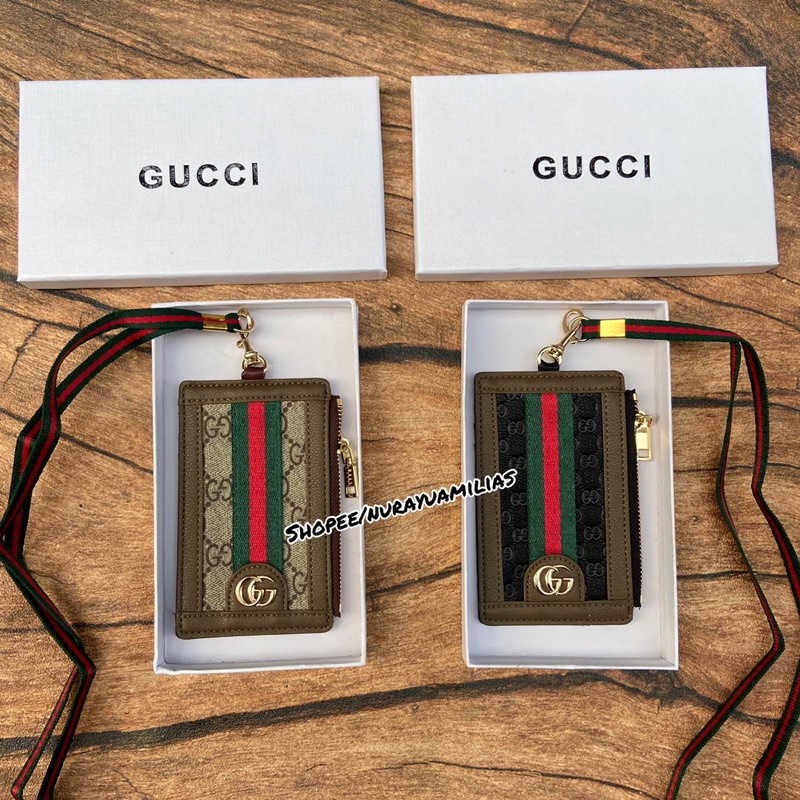 name tag gucci import lanyard id branded import name tag kerja gucci