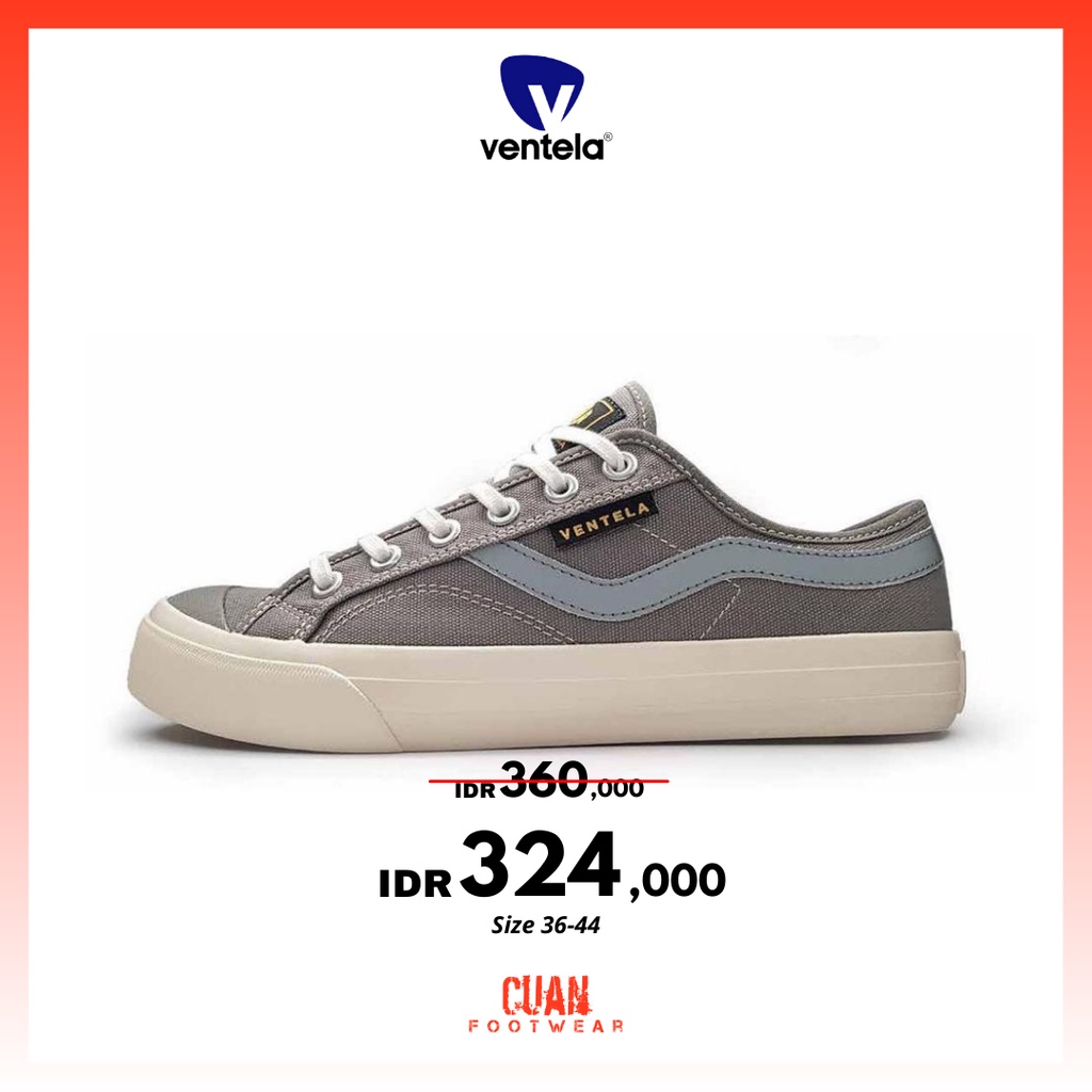 Sepatu Sneakers Ventela New Public Grey Low Cut Size 36-44 Pria Wanita
