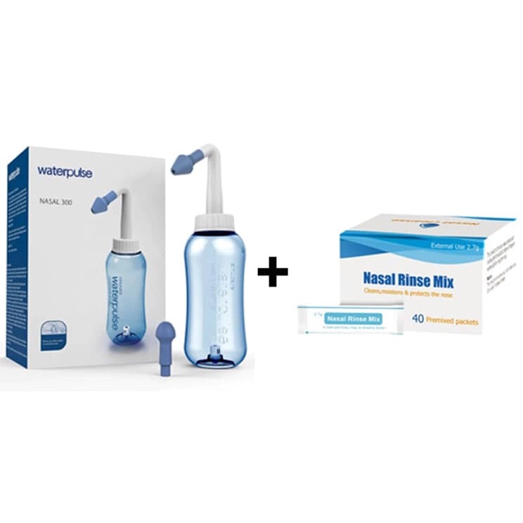 Paket Botol Pembersih Cuci Hidung Nasal Wash / Nasal Rinse Water Pulse 300ml + Garam