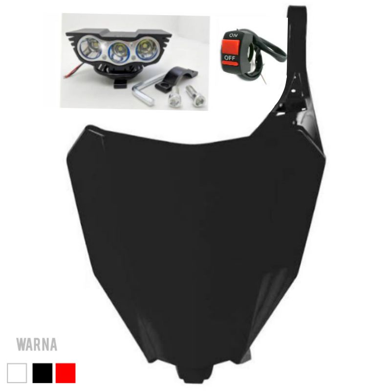papan crf 250 2018 + lampu crf klx wr supermoto trabas