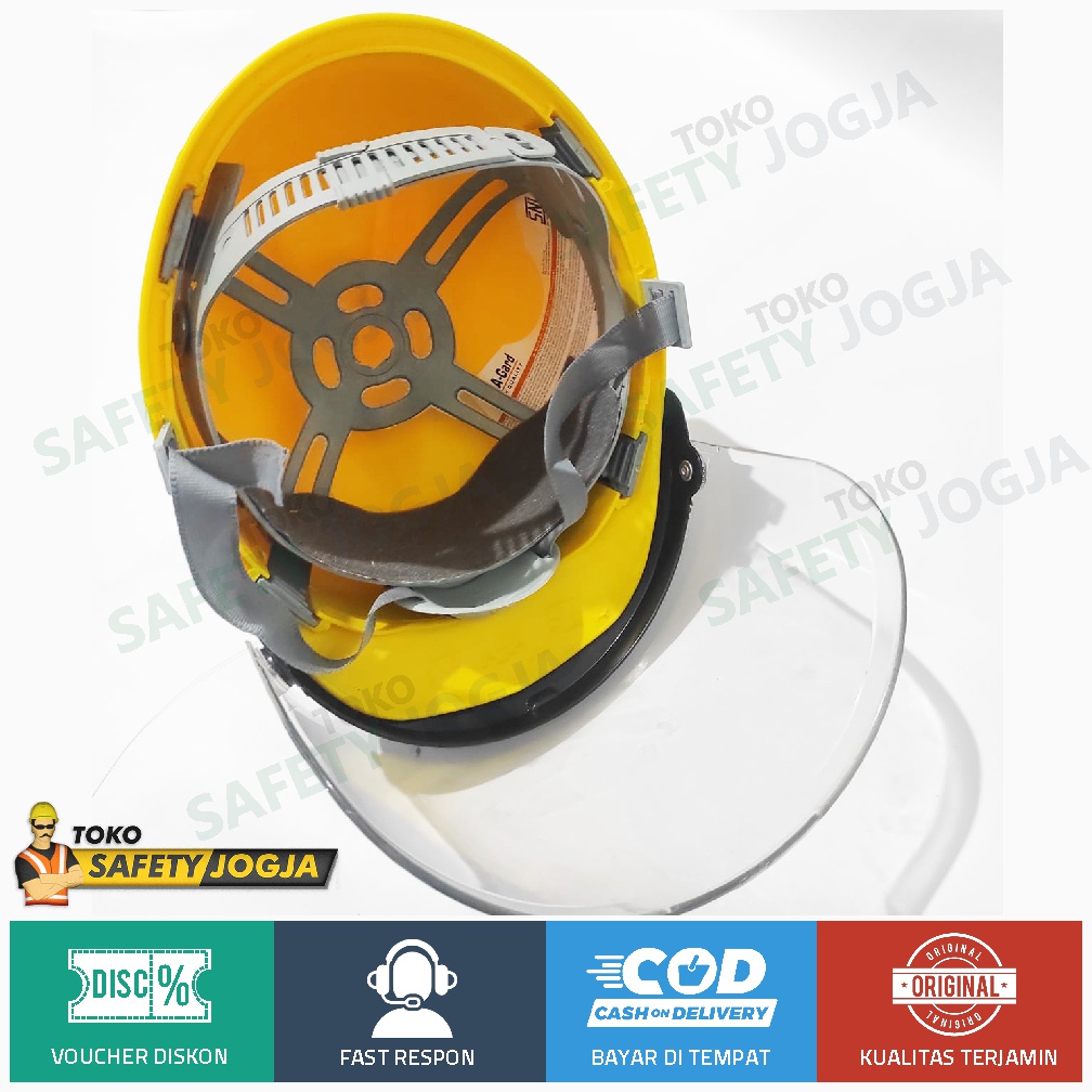 HELM FACESHIELD APD SAFETY PROYEK POLYCARBONACE COATING SNI