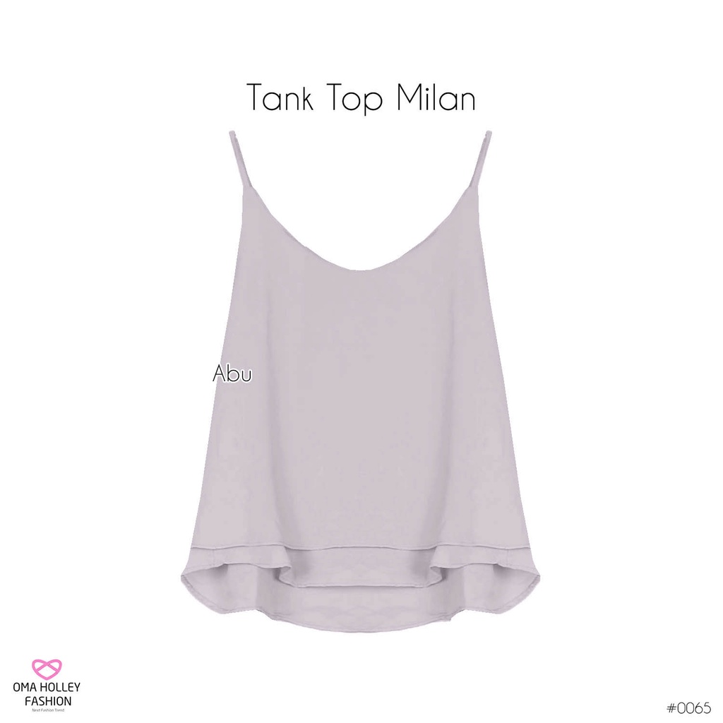 (COD) OH Fashion Tank Top Milan Basic Korea Double Layer Chiffon #0065-Abu muda