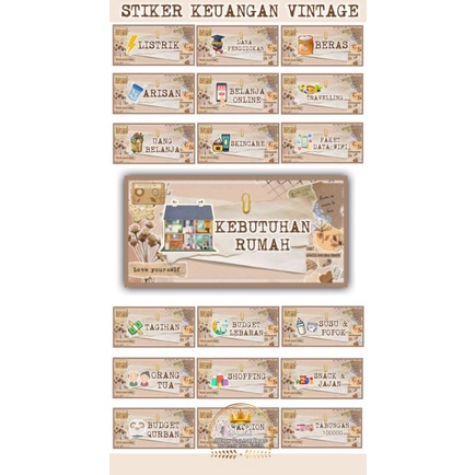 

[Paket] 43 Stiker Vintage | Stiker Budgeting