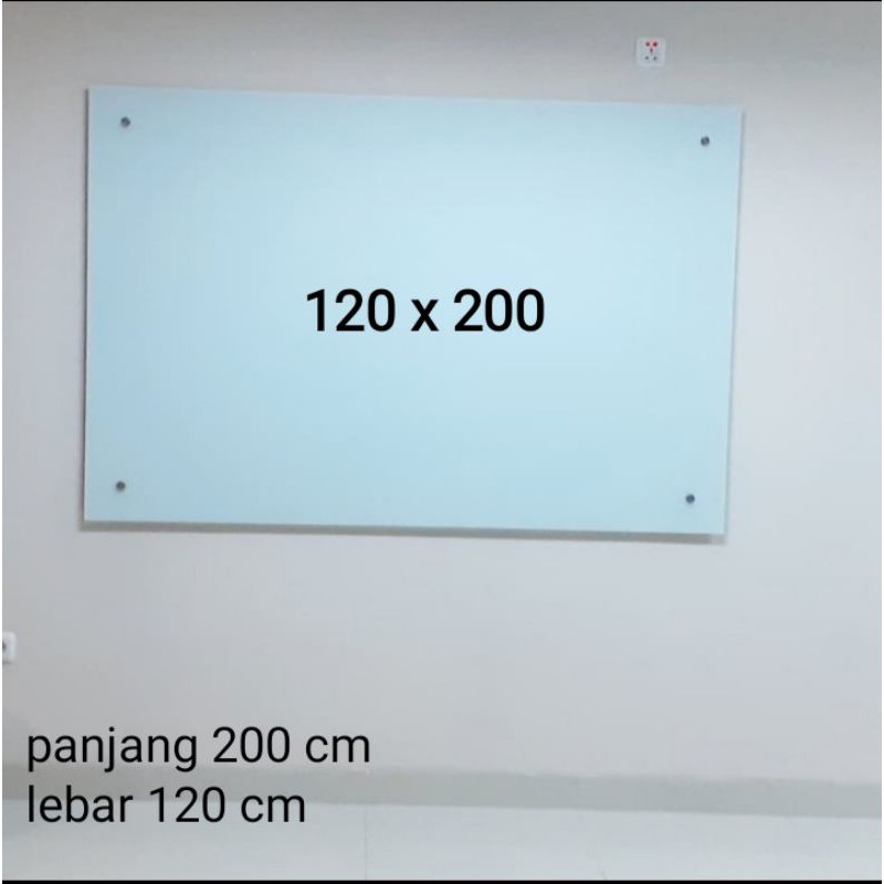 Glassboard 120 x 200 cm papan tulis kaca whiteboard kaca