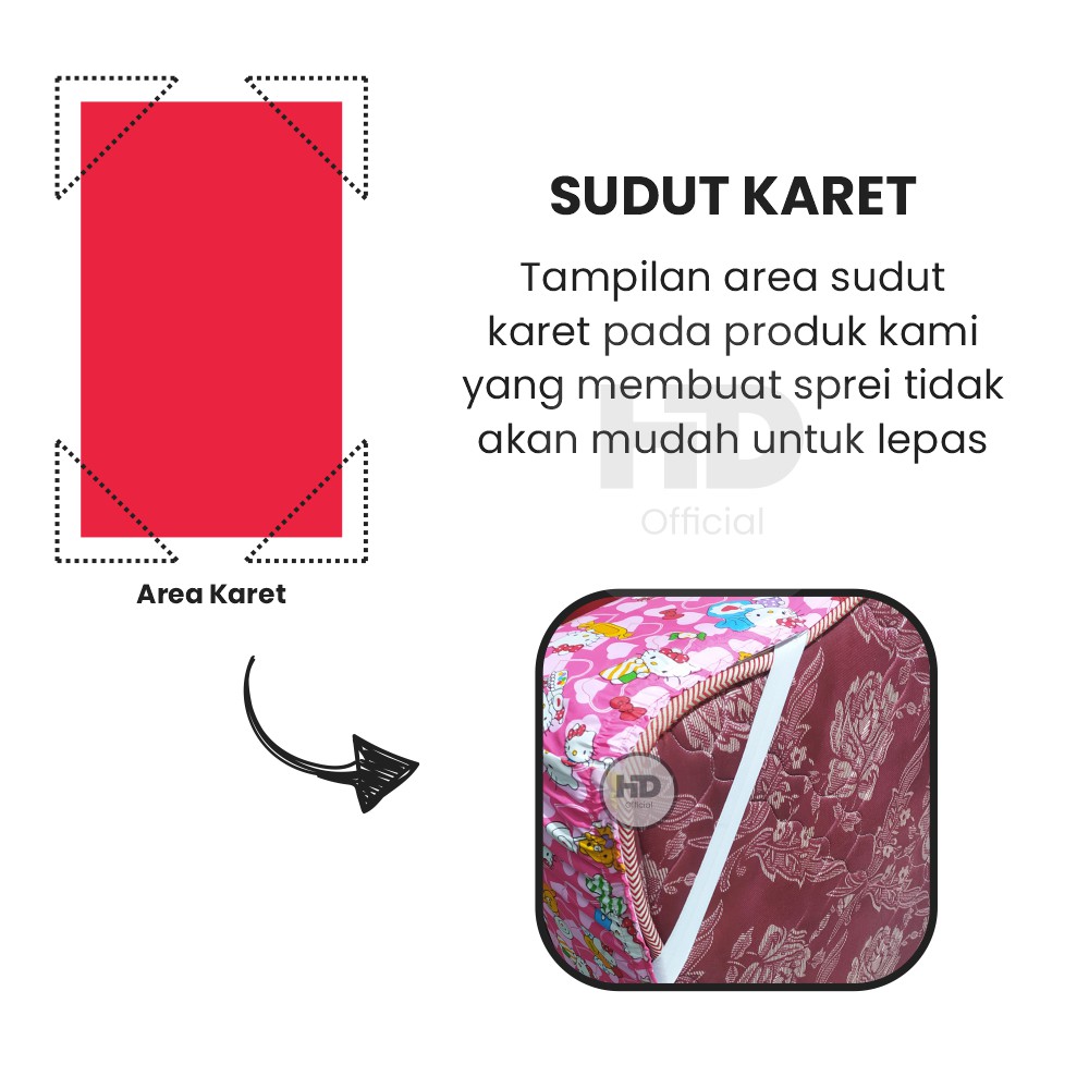 Sprei Sudut Karet Homemade 120x200x15 Double No 3 Bahan Katun Micro