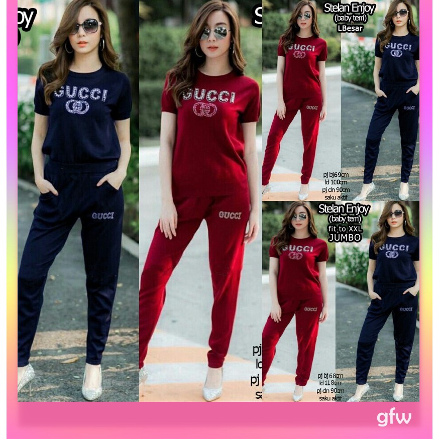 EXtraBONUS Setelan Wanita Enjoy XXXL JUMBO GFW SetelanCelana 70131 SetelanMurah SetelanCelana