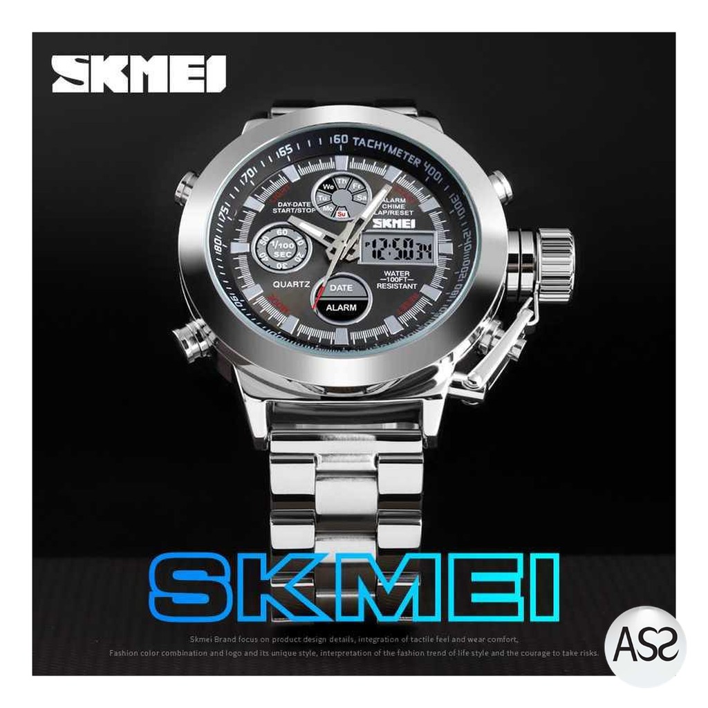 ASS Shop - SKMEI Jam Tangan Analog Chrono Pria Stainless Steel Strap - 1515